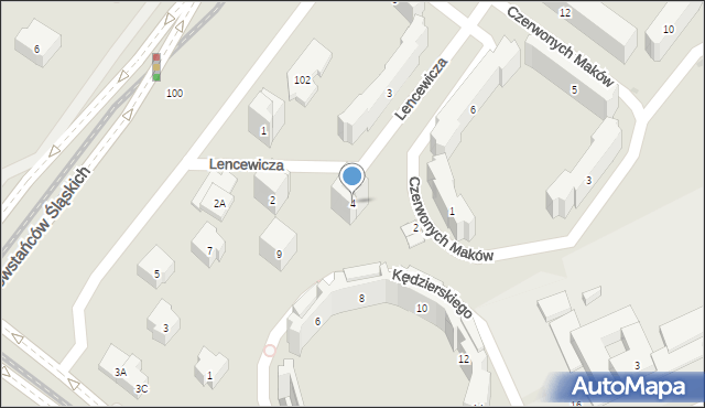 Warszawa, Lencewicza Stanisława, 4, mapa Warszawy