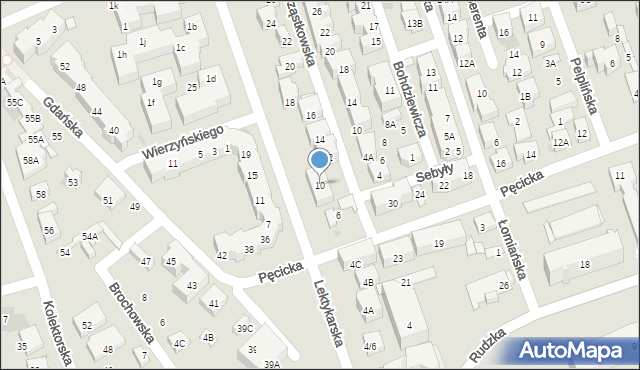 Warszawa, Lektykarska, 10, mapa Warszawy