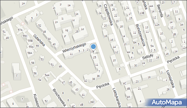 Warszawa, Lektykarska, 17, mapa Warszawy