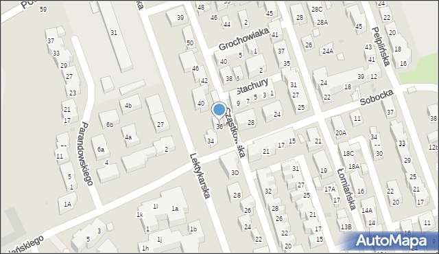 Warszawa, Lektykarska, 36, mapa Warszawy