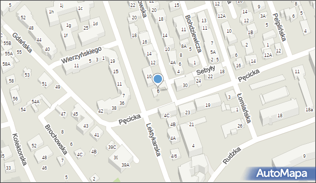 Warszawa, Lektykarska, 6, mapa Warszawy