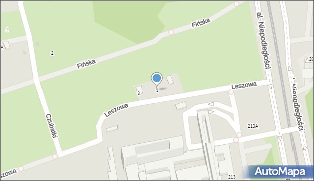 Warszawa, Leszowa, 1, mapa Warszawy