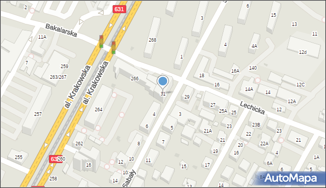 Warszawa, Lechicka, 31, mapa Warszawy