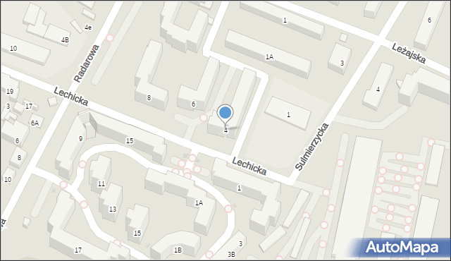 Warszawa, Lechicka, 4, mapa Warszawy