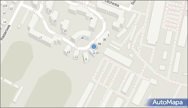 Warszawa, Lechicka, 7, mapa Warszawy