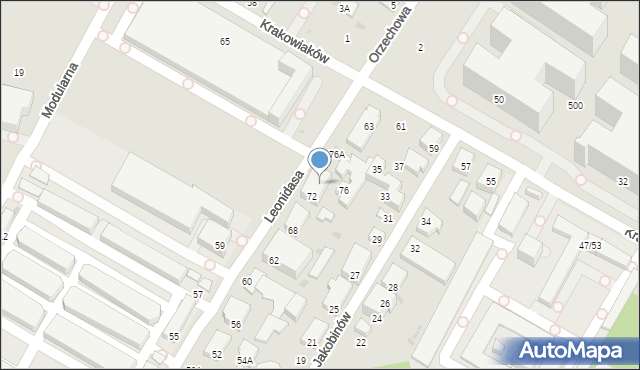 Warszawa, Leonidasa, 74, mapa Warszawy