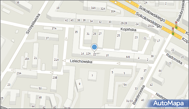 Warszawa, Lelechowska, 12, mapa Warszawy