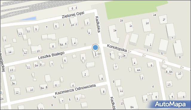Warszawa, Leszka Białego, 1, mapa Warszawy