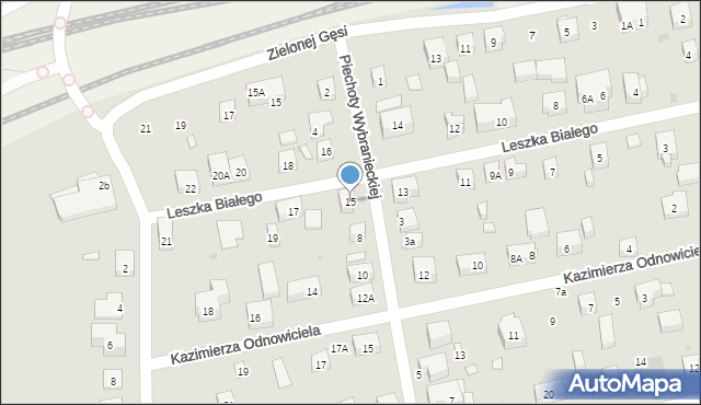 Warszawa, Leszka Białego, 15, mapa Warszawy