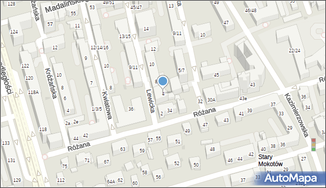 Warszawa, Lewicka, 4, mapa Warszawy
