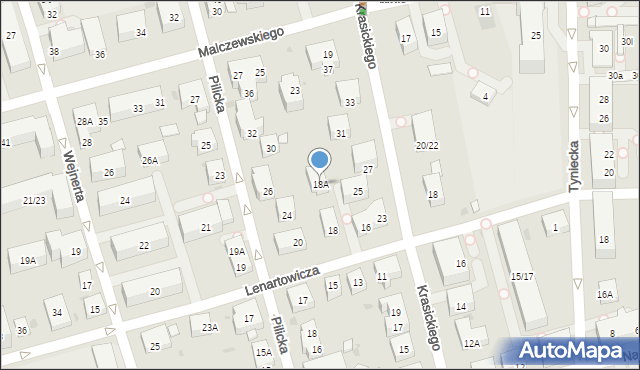 Warszawa, Lenartowicza Teofila Aleksandra, 18A, mapa Warszawy