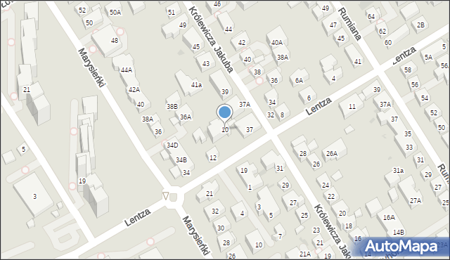 Warszawa, Lentza Stanisława, 10, mapa Warszawy