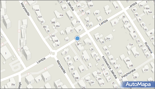 Warszawa, Lentza Stanisława, 19, mapa Warszawy