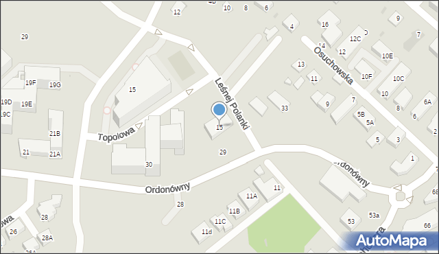 Warszawa, Leśnej Polanki, 15, mapa Warszawy