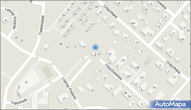 Warszawa, Leśnej Polanki, 4, mapa Warszawy