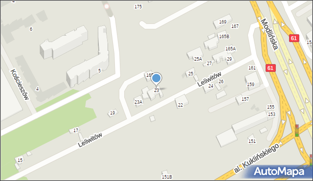 Warszawa, Leliwitów, 23, mapa Warszawy