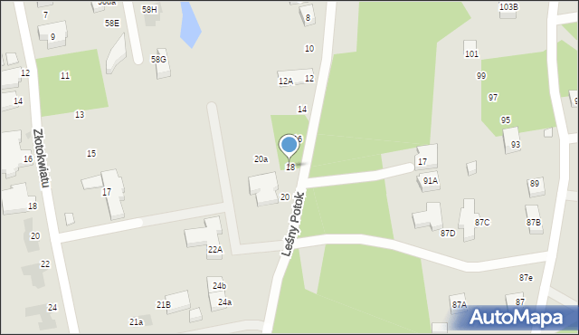 Warszawa, Leśny Potok, 18, mapa Warszawy