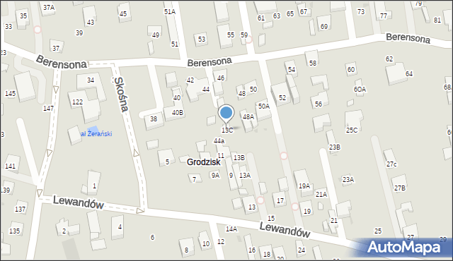 Warszawa, Lewandów, 13C, mapa Warszawy