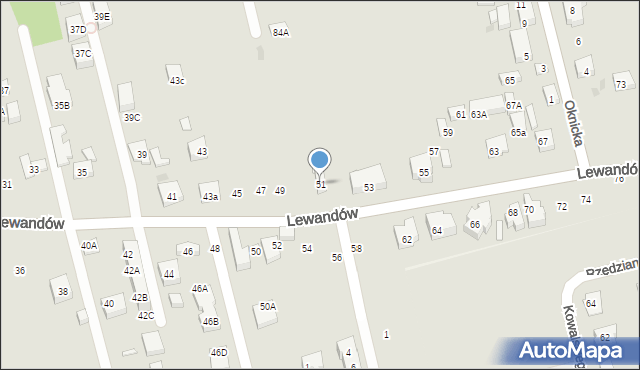 Warszawa, Lewandów, 51, mapa Warszawy
