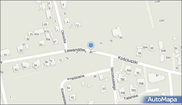 Warszawa, Lewandów, 80, mapa Warszawy