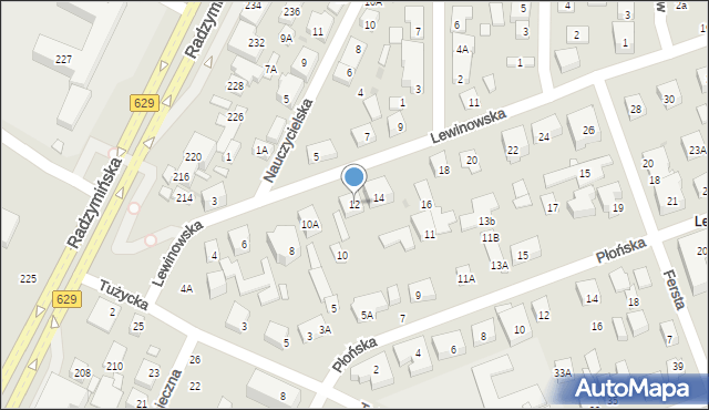 Warszawa, Lewinowska, 12, mapa Warszawy