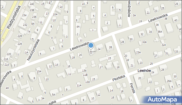 Warszawa, Lewinowska, 22, mapa Warszawy