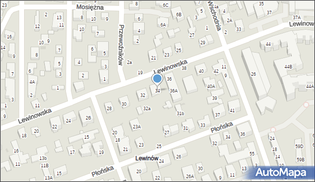 Warszawa, Lewinowska, 34, mapa Warszawy