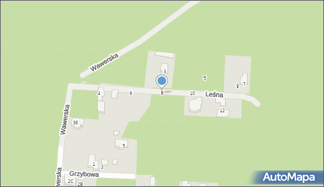 Warszawa, Leśna, 8, mapa Warszawy