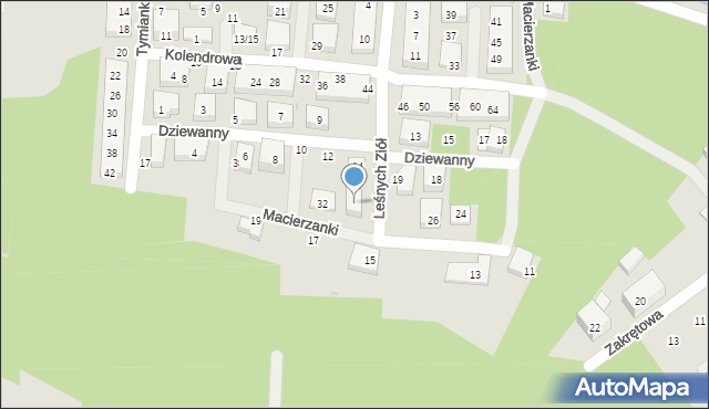 Warszawa, Leśnych Ziół, 20, mapa Warszawy