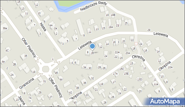 Wejherowo, Lelewela Joachima, 10, mapa Wejherowo