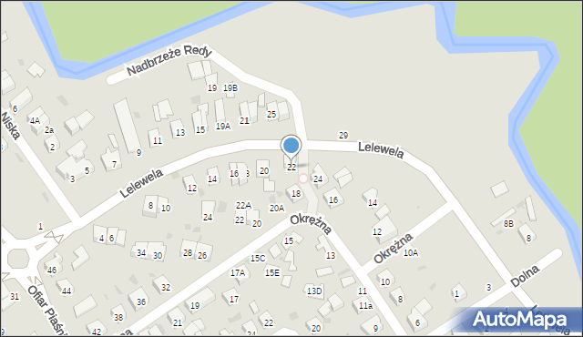Wejherowo, Lelewela Joachima, 22, mapa Wejherowo