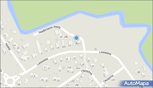 Wejherowo, Lelewela Joachima, 25, mapa Wejherowo