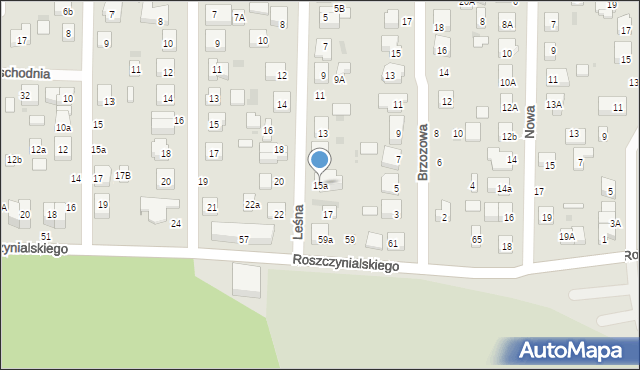 Wejherowo, Leśna, 15a, mapa Wejherowo