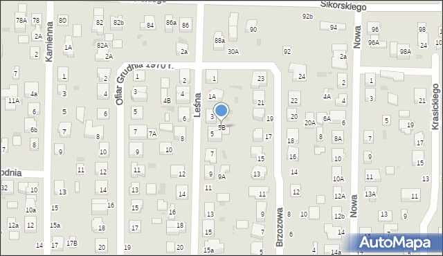 Wejherowo, Leśna, 5B, mapa Wejherowo