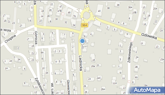 Wieliczka, Lednicka, 12, mapa Wieliczka