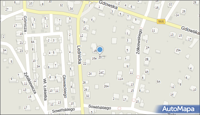 Wieliczka, Lednicka, 20, mapa Wieliczka