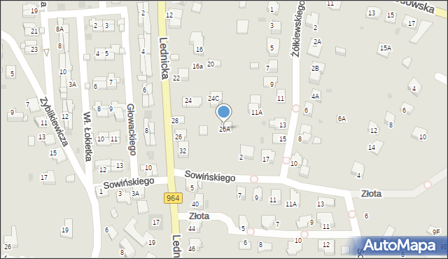 Wieliczka, Lednicka, 26A, mapa Wieliczka