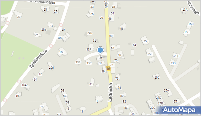 Wieliczka, Lednicka, 35, mapa Wieliczka