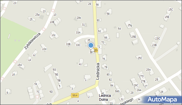 Wieliczka, Lednicka, 39, mapa Wieliczka