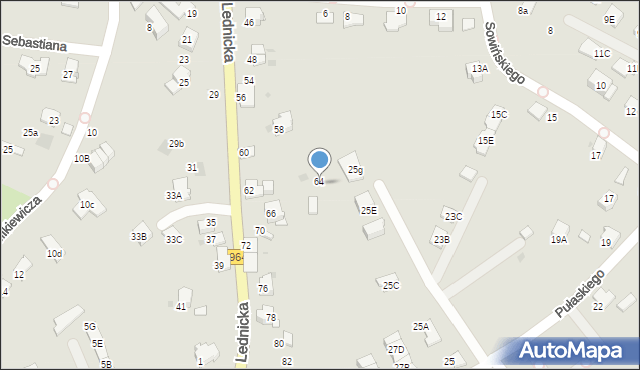 Wieliczka, Lednicka, 64, mapa Wieliczka