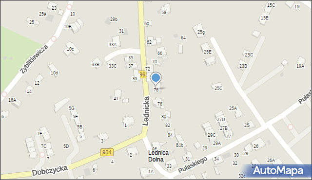 Wieliczka, Lednicka, 76, mapa Wieliczka