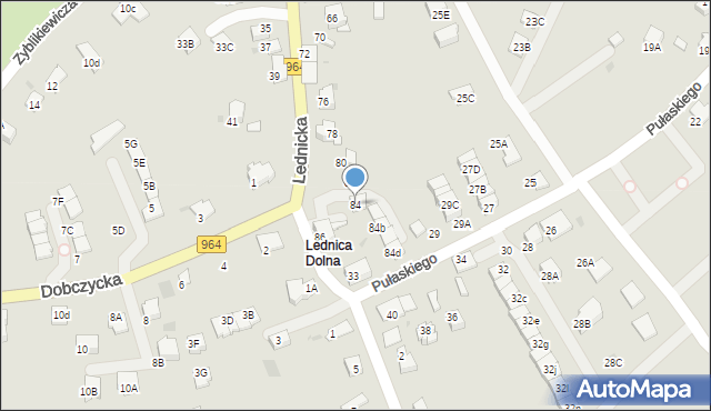 Wieliczka, Lednicka, 84, mapa Wieliczka