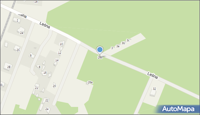 Wieliszew, Leśna, 28b, mapa Wieliszew