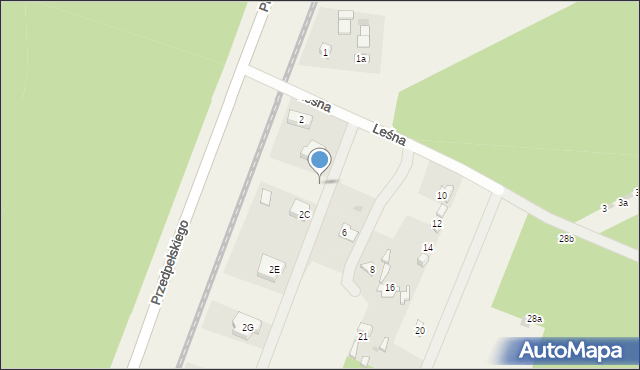 Wieliszew, Leśna, 2b, mapa Wieliszew