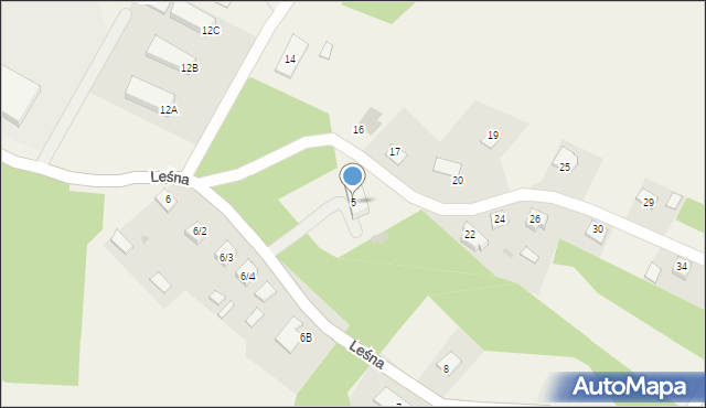 Wielkie Oczy, Leśna, 5, mapa Wielkie Oczy