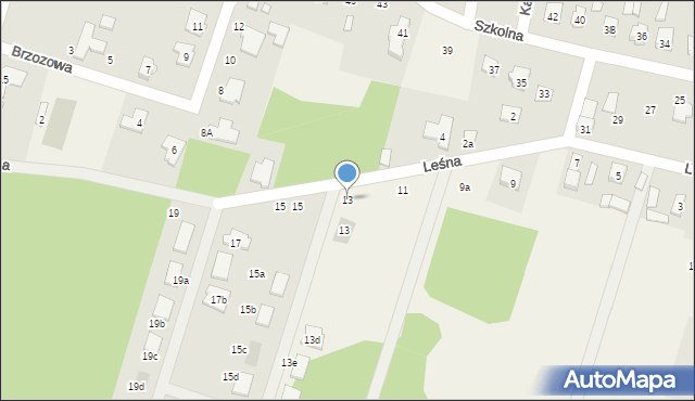 Wieniec, Leśna, 13, mapa Wieniec