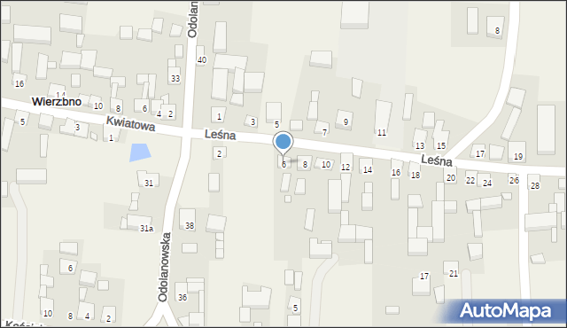 Wierzbno, Leśna, 6, mapa Wierzbno