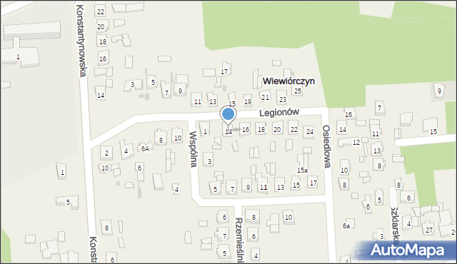Wiewiórczyn, Legionów, 14, mapa Wiewiórczyn