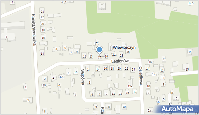 Wiewiórczyn, Legionów, 15, mapa Wiewiórczyn