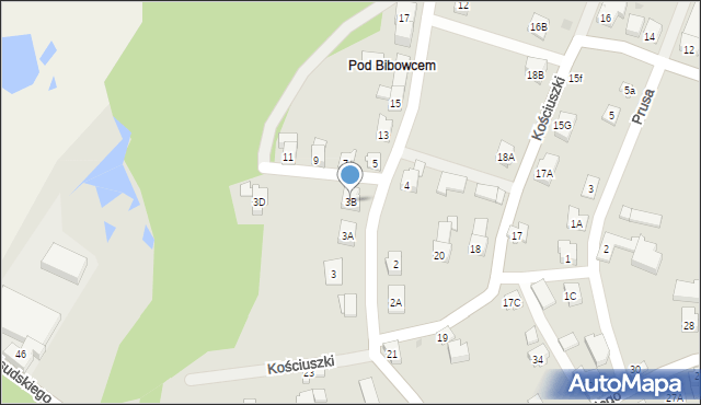 Wilamowice, Leśna, 3B, mapa Wilamowice